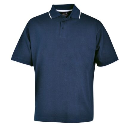 Pencil Stripe Golfer - Navy/White