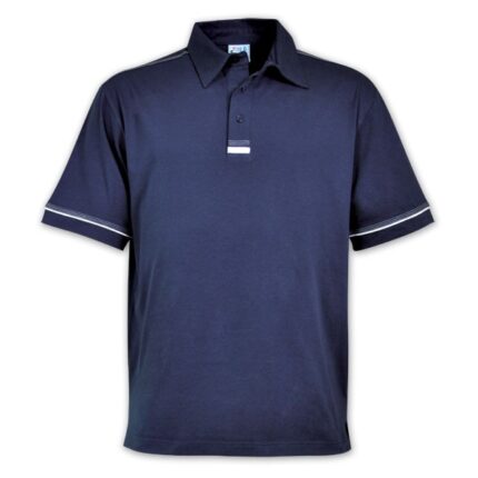 Flat Piping Polo - Navy/White