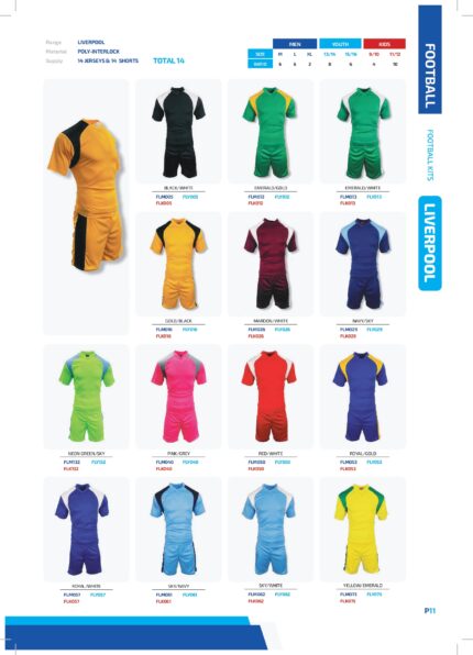 Mens Liverpool Soccer Kit